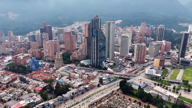 Scenic Financial Center in Bogota Cundinamarca in Colombia . Amazing Scene. photo