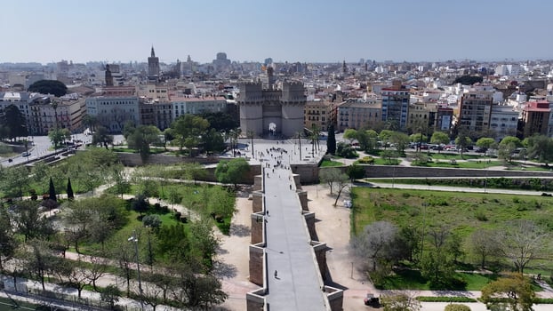 Amazing Serranos Towers at Valencia in Comunidad Valenciana Spain. Scenic Scenery. photo