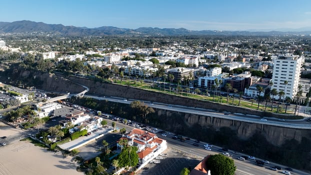 Above Santa Monica at Los Angeles California United States.. Stunning Scenery. photo