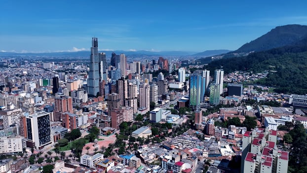 Scenic Bogota Skyline in Bogota Cundinamarca in Colombia.. Famous Scenery. photo