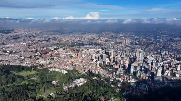 Incredible Bogota Skyline in Bogota District Capital in Colombia.. Beautiful Background. photo