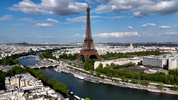 High Angle of Paris Skyline in Paris France Island France.. Beauty Scenery. photo