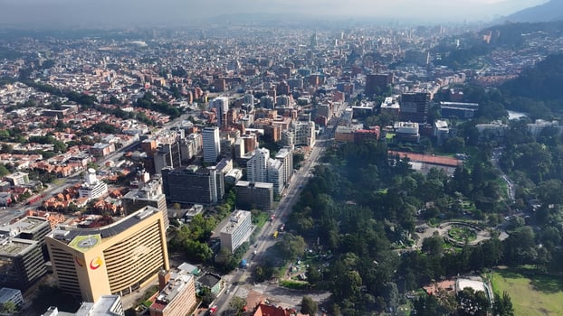 Awesome Bogota Skyline in Bogota Cundinamarca in Colombia. Stunning Scene. photo