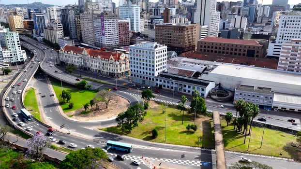 Famous Porto Alegre Skyline at Porto Alegre Rio Grande do Sul Brazil.. Beauty Landscape. photo