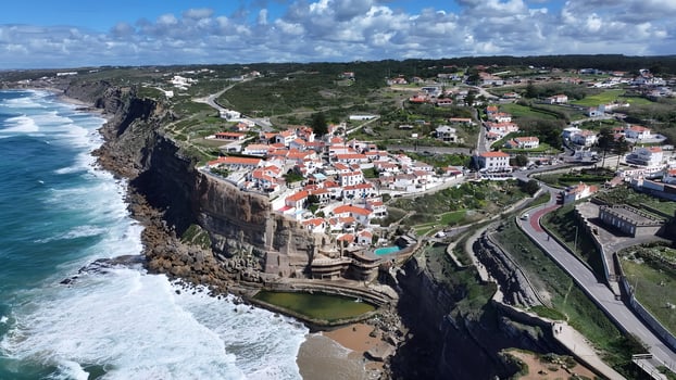 Awesome azenhas do mar beach in Sintra District of Lisbon Portugal.. Awesome Cinematic. photo