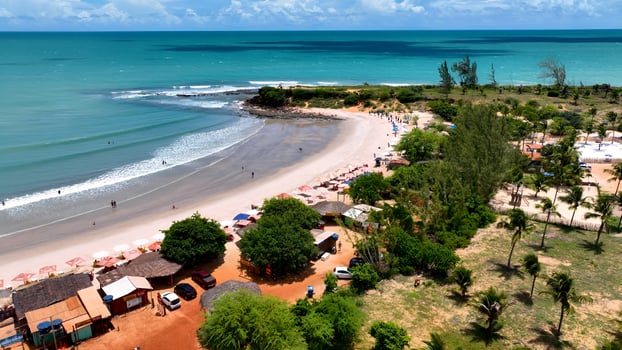 Awe Tourinhos Beach at Sao Miguel do Gostoso Rio Grande do Norte in Brazil. Beauty Scenery. photo