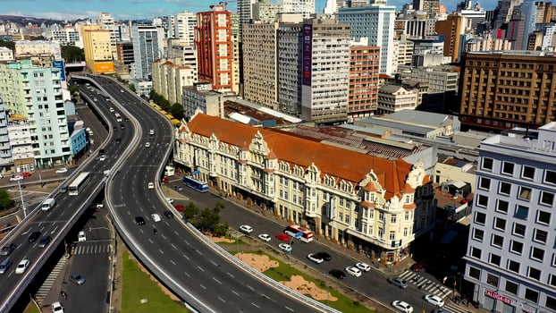Famous Historical Building at Porto Alegre in Rio Grande do Sul Brazil. Amazing Landscape. photo