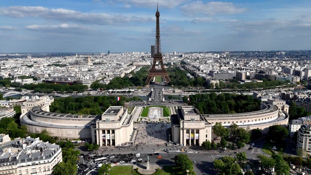 Famous Paris Skyline at Paris France Island in France.. Scenic Landscape. photo