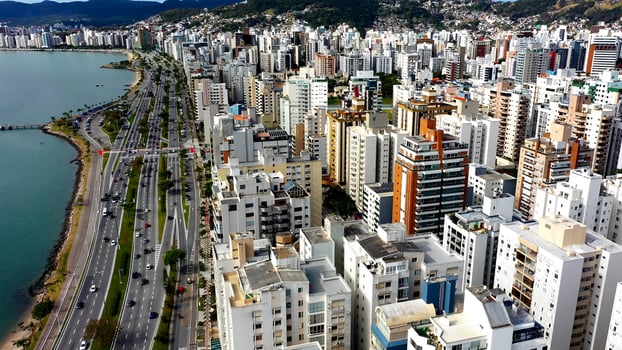 Beautiful Beach scenery at Florianopolis in Santa Catarina Brazil . Scenic Landscape. photo
