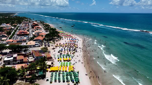 Scenic French Beach at Maceio Alagoas Brazil . Awesome Scenery. photo