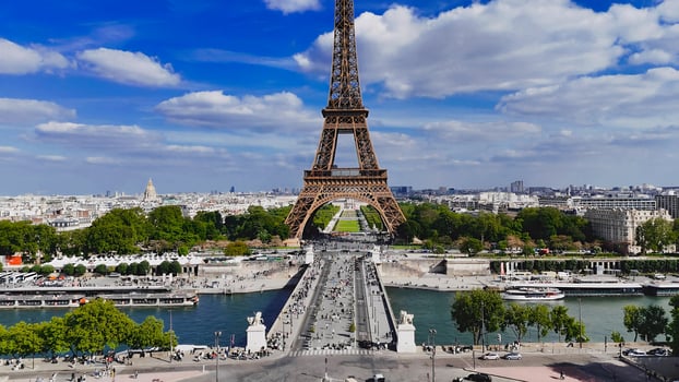 Famous Paris Skyline in Paris France Island France. Amazing Landscape. photo