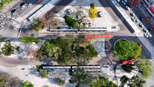 Beauty Bus Terminal in Curitiba Parana in Brazil . Stunning Landscape. photo
