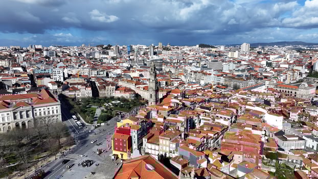 Stunning Clerigos Tower in Porto Porto District in Portugal . Awesome Scene. photo