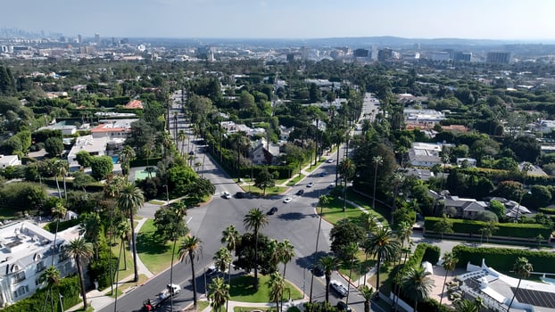 Above Beverly Hills at Los Angeles California United States.. Awesome Landscape. photo