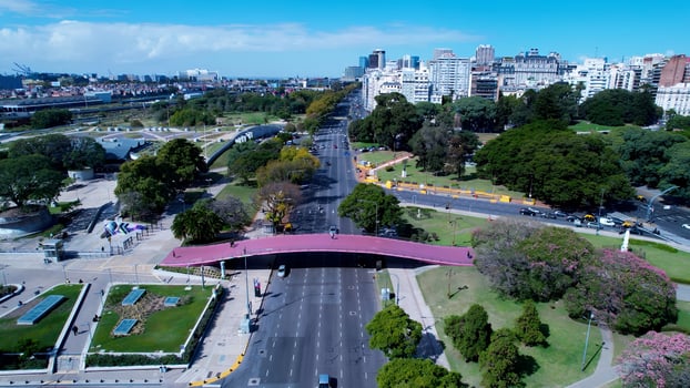 Stunning Urban District at Buenos Aires in Buenos Aires Argentina.. Beautiful Cinematic. photo