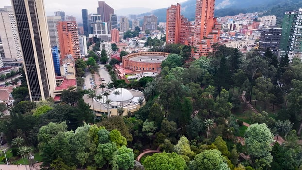 Awesome Bicentenario Park at Bogota District Capital in Colombia.. Scenic Background. photo