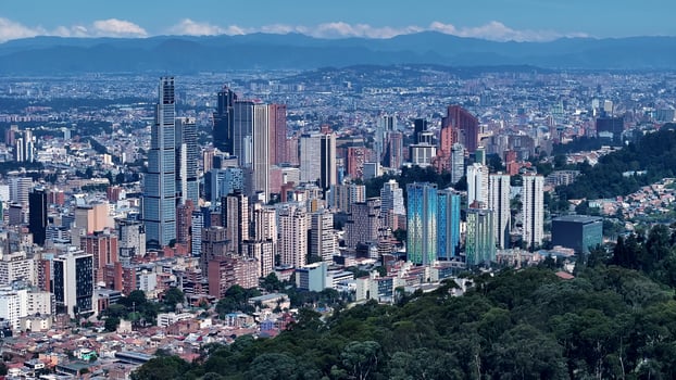 Outside Bogota Skyline in Bogota District Capital in Colombia. Famous Scenery. photo