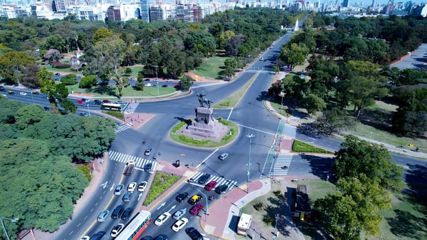 Scenic Scenic Roundabout in Buenos Aires Buenos Aires in Argentina.. Stunning Cinematic. photo