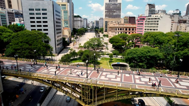 Aerial Landscape of Santa Efigenia Bridge at Sao Paulo Sao Paulo Brazil.. Awesome Background. photo