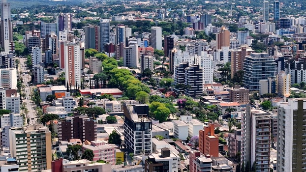 Awe Curitiba Skyline in Curitiba Parana Brazil. Stunning Landscape. photo