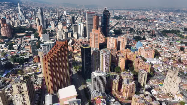 Exterior Financial Center in Bogota Cundinamarca in Colombia. Stunning Cinematic. photo