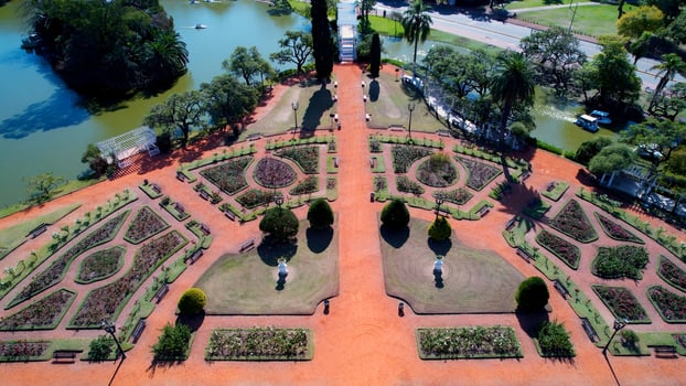 Scenic Roses Garden at Buenos Aires Buenos Aires Argentina . Scenic Cinematic. photo