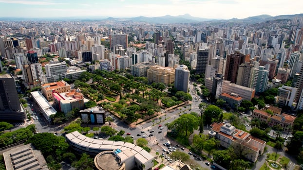 Stunning Freedom Square at Belo Horizonte Minas Gerais in Brazil. Scenic Landscape. photo