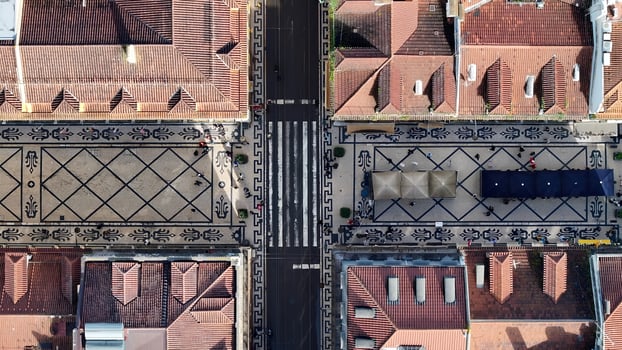 Aerial View of Lisbon Skyline at Lisbon District of Lisbon in Portugal.. Stunning Cinematic. photo