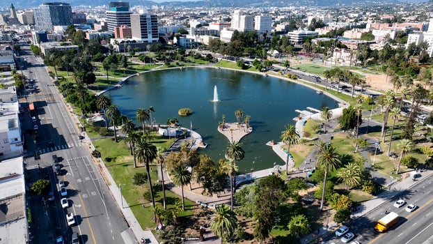 Amazing Echo Park at Los Angeles California United States.. Stunning Background. photo