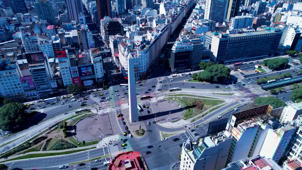 Amazing Obelisk Square at Buenos Aires in Buenos Aires Argentina . Famous Background. photo