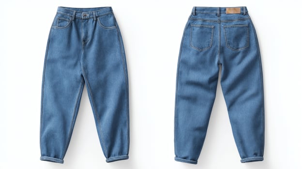 Medium Wash Mom Jeans Apparel Mockup photo