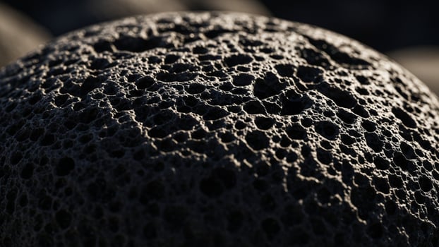 A close up of a black lava ball photo