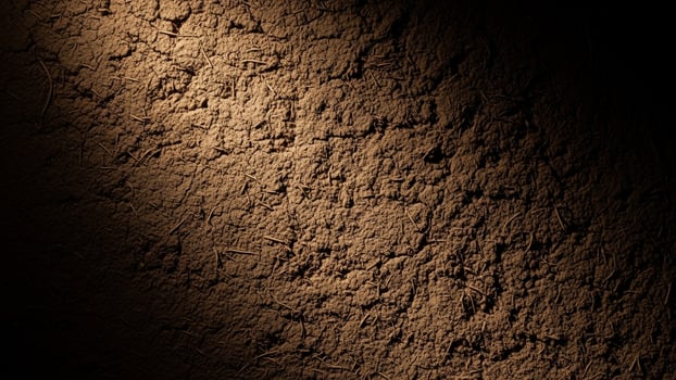A dark brown wall with a light shining on it photo