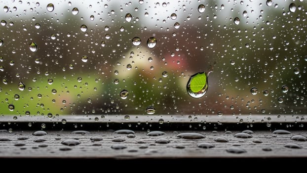 Raindrops on window photo