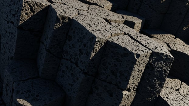 A close up of a large rock formation photo