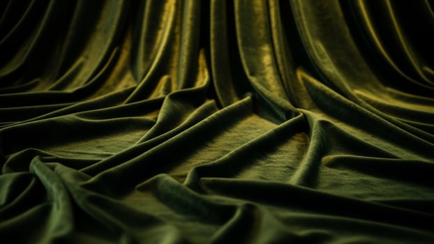 Green velvet fabric background with folds photo