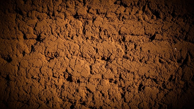 A brown wall with dirt and dirt on it photo