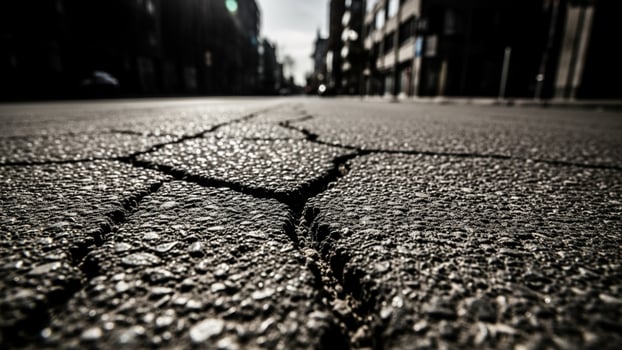 Crack in asphalt road photo