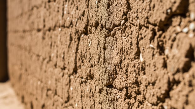 A close up of a wall with dirt and sand photo