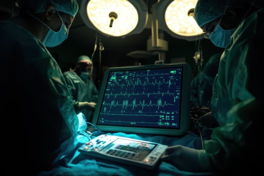 Two surgeons in a hospital operating room photo