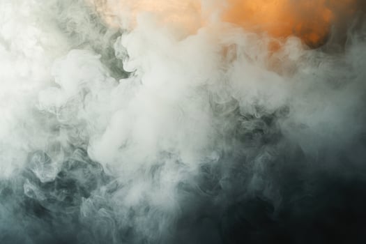White smoke and orange light in the air photo