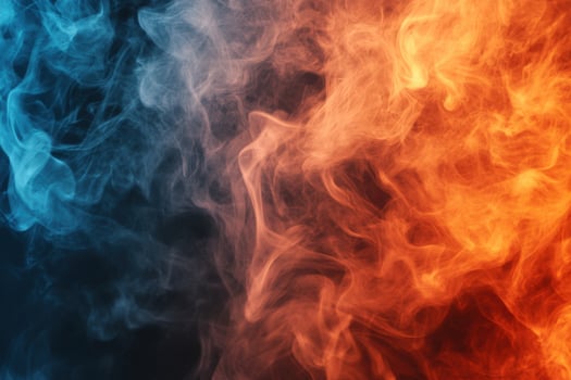 Fire and smoke on a black background photo