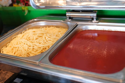 Spaghetti bolognese pasta in a plate close-up. photo