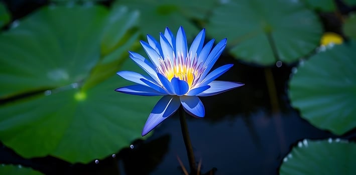 Blue lotus flower photo