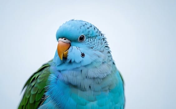 Blue budgie isolated on white background. Budgerigars bird or wavy parrot1 photo