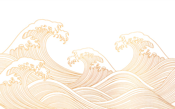Abstract geometric pattern with warm tones and white space photo