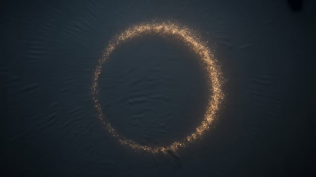 Ring of fire celestial phenomenon illuminates dark sky photo