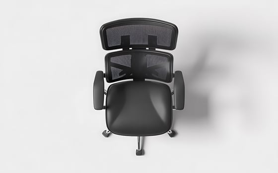 Ergonomic mesh office chair viewed from above photo