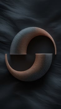 Abstract sculpture with textured surface on dark background photo