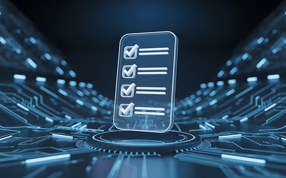 Digital checklist on futuristic circuit board photo